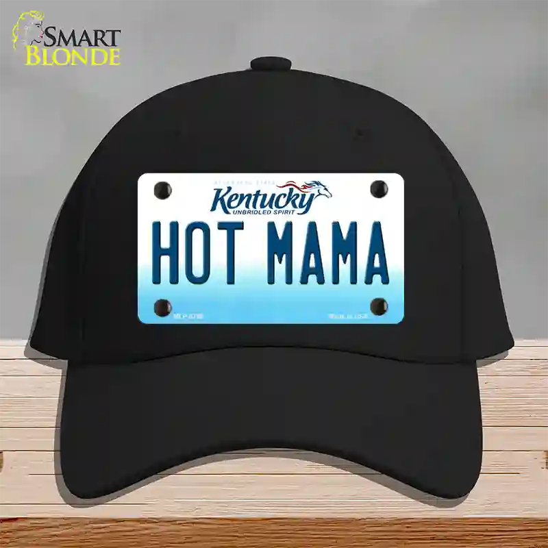 Hot Mama Kentucky Novelty License Plate Hat Cotton / Black