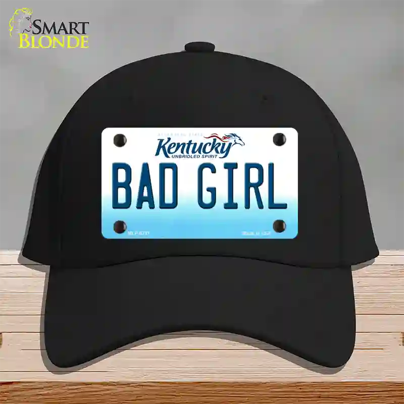 Bad Girl Kentucky Novelty License Plate Hat Cotton / Black