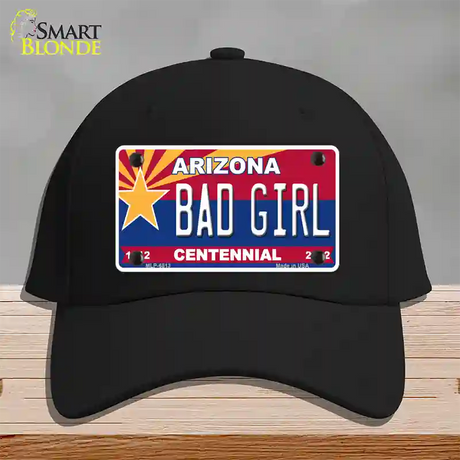 Arizona Centennial Bad Girl Novelty License Plate Hat Cotton / Black