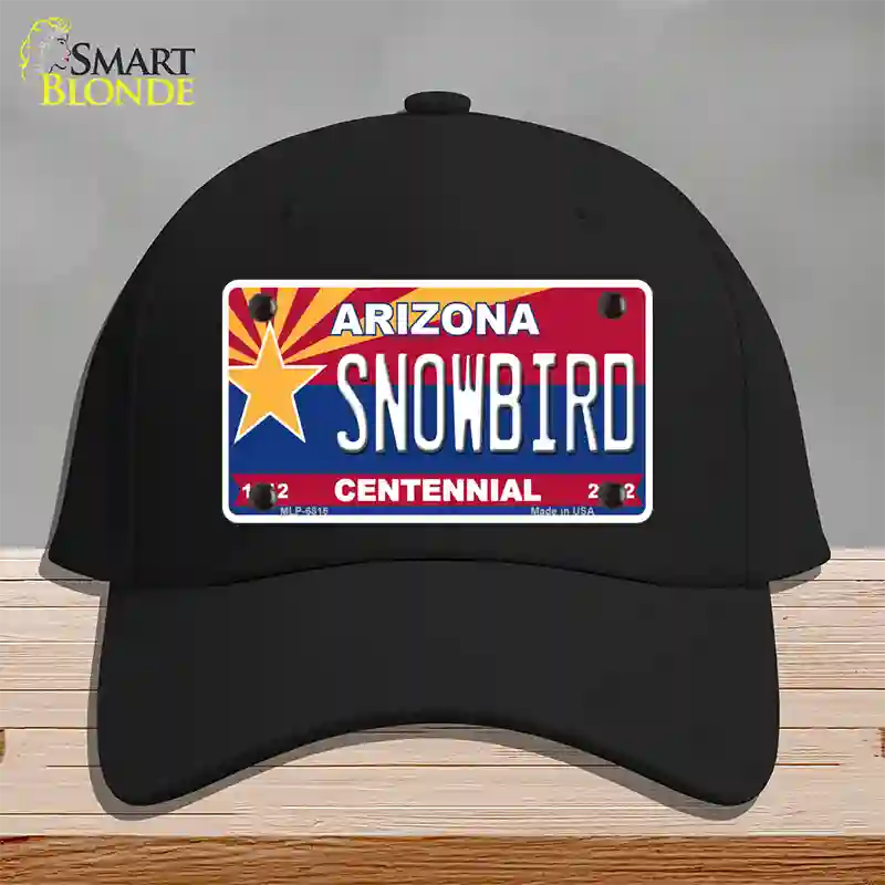 Arizona Centennial Snowbird Novelty License Plate Hat Cotton / Black