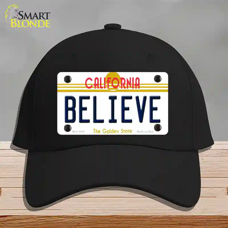 Believe California Novelty License Plate Hat Cotton / Black