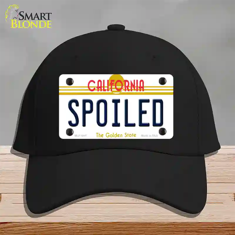 Spoiled California Novelty License Plate Hat Cotton / Black