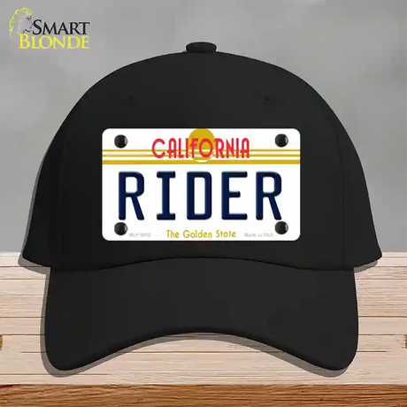 Rider California Novelty License Plate Hat Cotton / Black