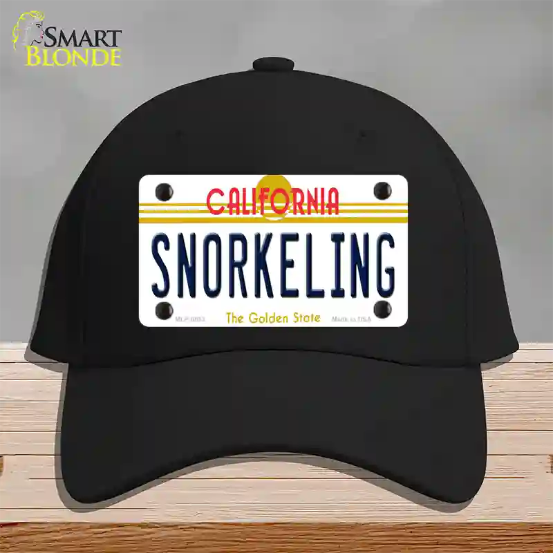 Snorkeling California Novelty License Plate Hat Cotton / Black