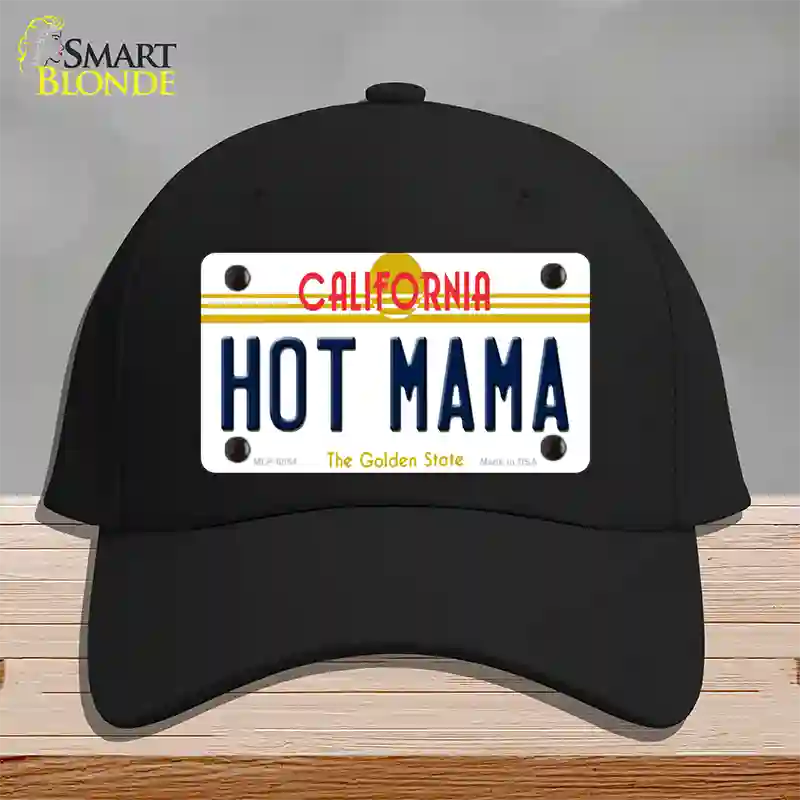 Hot Mama California Novelty License Plate Hat Cotton / Black