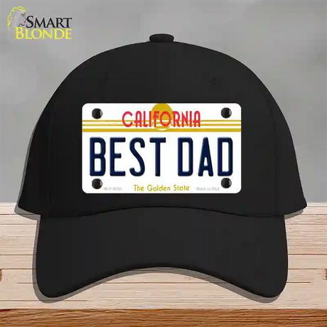 Best Dad California Novelty License Plate Hat Cotton / Black