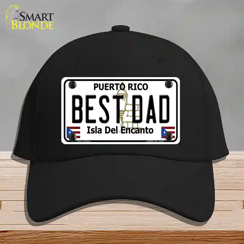 Best Dad Puerto Rico Novelty License Plate Hat Cotton / Black