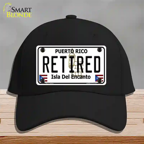 Retired Puerto Rico Novelty License Plate Hat Cotton / Black