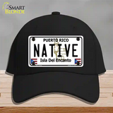 Native Puerto Rico Novelty License Plate Hat Cotton / Black