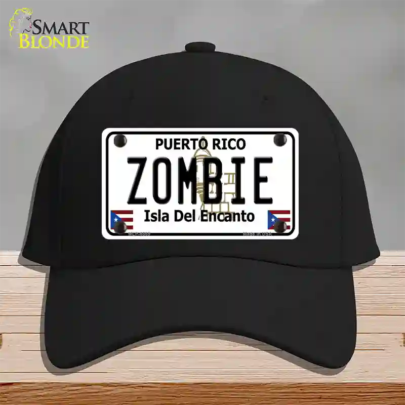 Zombie Puerto Rico Novelty License Plate Hat Cotton / Black