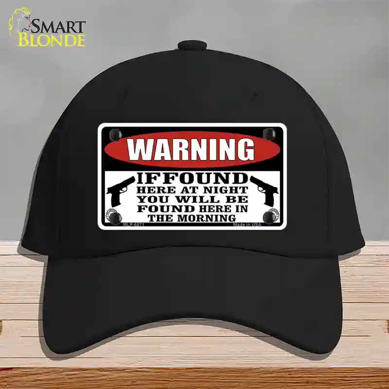 Warning If Found Novelty License Plate Hat Cotton / Black