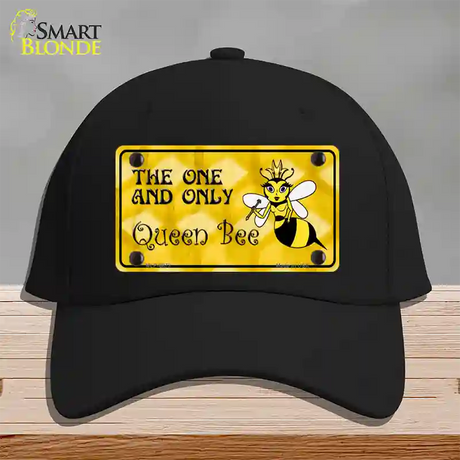 Queen Bee Yellow Novelty License Plate Hat Cotton / Black