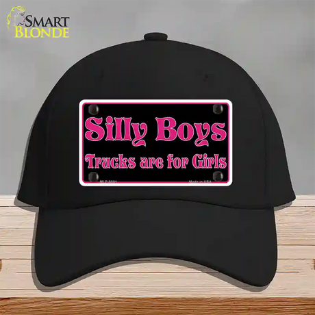 Silly Boys Trucks For Girls Novelty License Plate Hat Cotton / Black