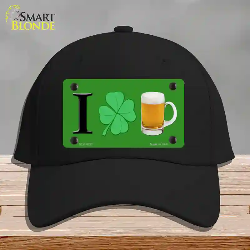 Shamrock Beer Novelty License Plate Hat Cotton / Black