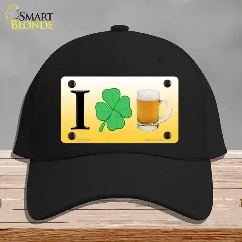 I Shamrock Beer Novelty License Plate Hat Cotton / Black