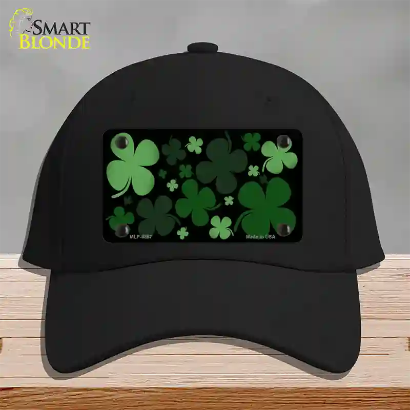 Clovers Novelty License Plate Hat Cotton / Black