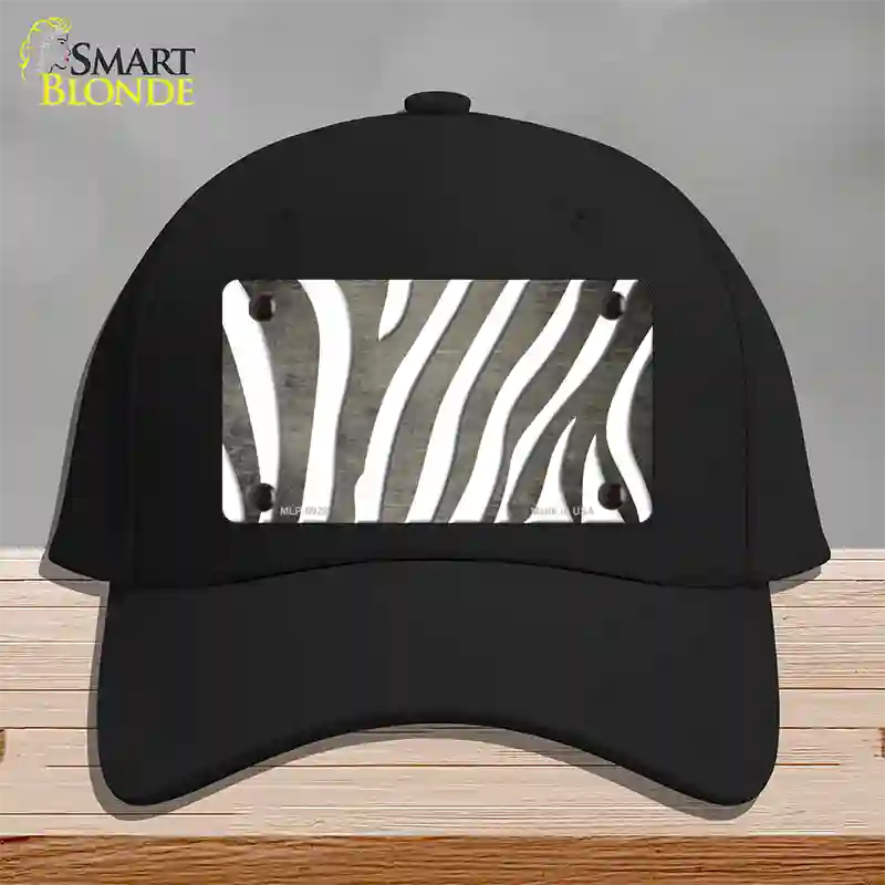 Tan White Zebra Oil Rubbed Novelty License Plate Hat Cotton / Black