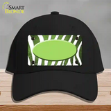 Lime Green White Zebra Oval Oil Rubbed Novelty License Plate Hat Cotton / Black