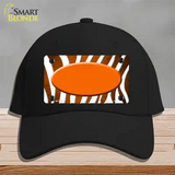 Orange White Zebra Oval Oil Rubbed Novelty License Plate Hat Cotton / Black