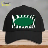 Green White Zebra Oval Oil Rubbed Novelty License Plate Hat Cotton / Black