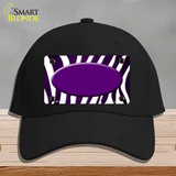 Purple White Zebra Oval Oil Rubbed Novelty License Plate Hat Cotton / Black