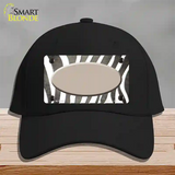 Tan White Zebra Oval Oil Rubbed Novelty License Plate Hat Cotton / Black