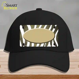 Gold White Zebra Oval Oil Rubbed Novelty License Plate Hat Cotton / Black