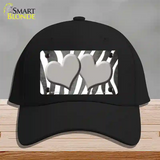 Gray White Zebra Hearts Oil Rubbed Novelty License Plate Hat Cotton / Black