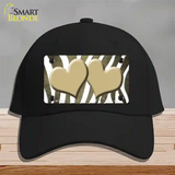 Gold White Zebra Hearts Oil Rubbed Novelty License Plate Hat Cotton / Black