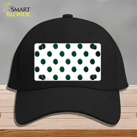 Green White Dots Oil Rubbed Novelty License Plate Hat Cotton / Black