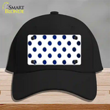 Blue White Dots Oil Rubbed Novelty License Plate Hat Cotton / Black