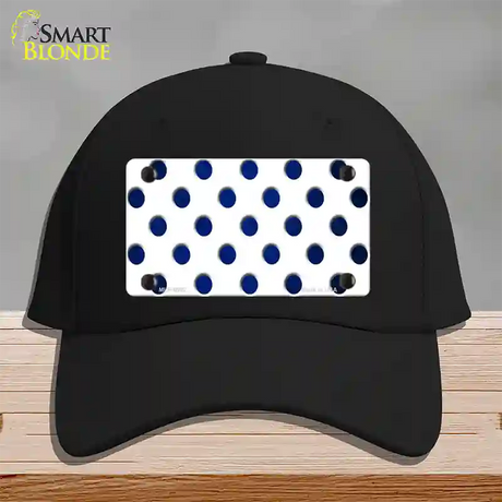 Blue White Dots Oil Rubbed Novelty License Plate Hat Cotton / Black