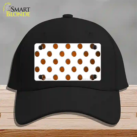 Orange White Dots Oil Rubbed Novelty License Plate Hat Cotton / Black