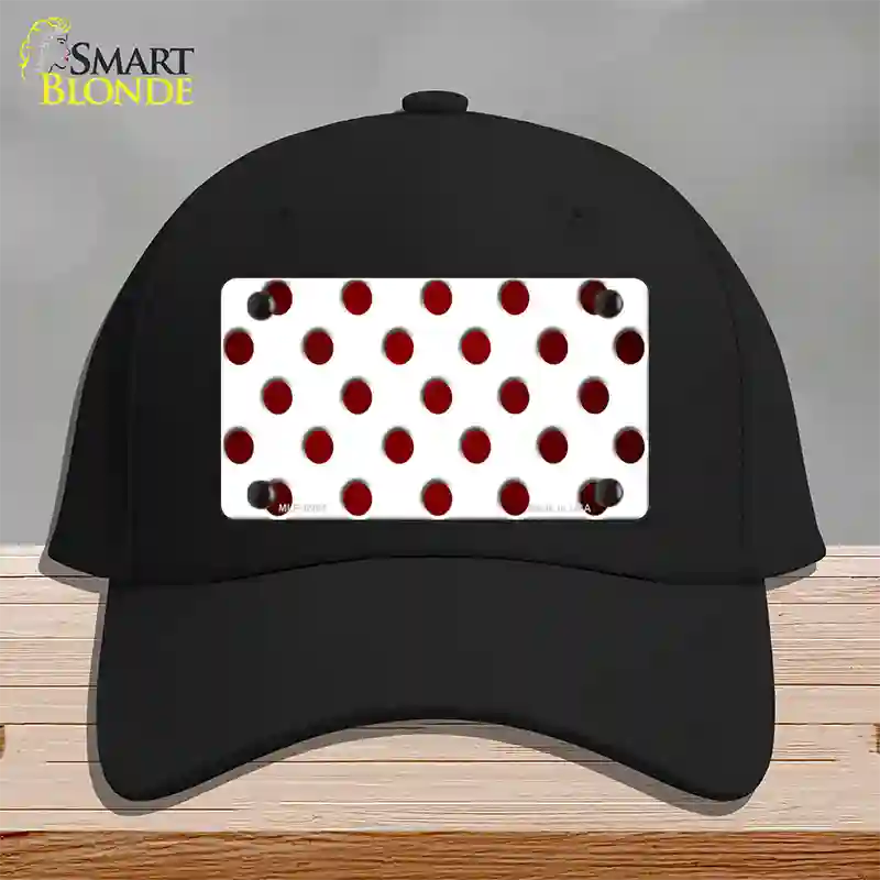 Red White Dots Oil Rubbed Novelty License Plate Hat Cotton / Black