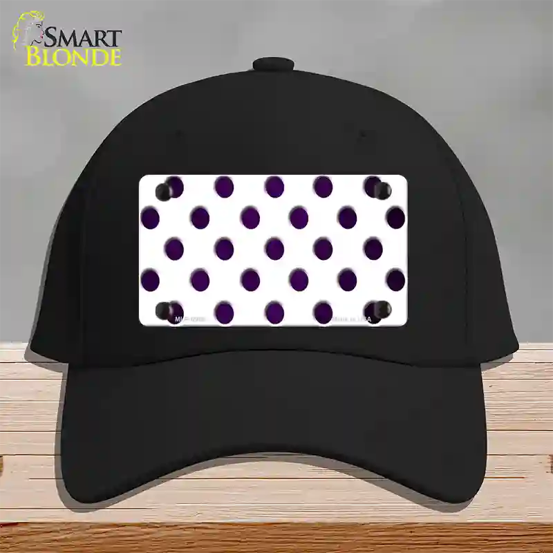 Purple White Dots Oil Rubbed Novelty License Plate Hat Cotton / Black