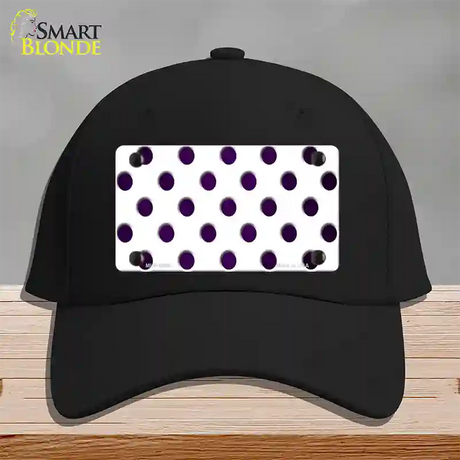 Purple White Dots Oil Rubbed Novelty License Plate Hat Cotton / Black