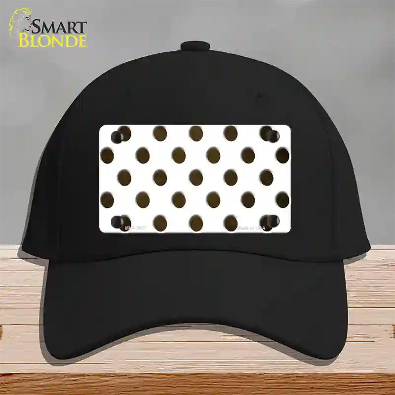 Brown White Dots Oil Rubbed Novelty License Plate Hat Cotton / Black