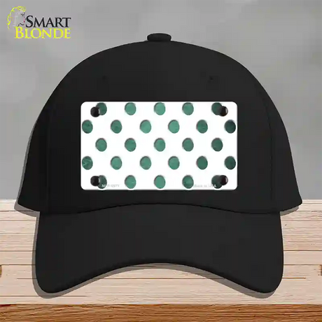 Mint White Dots Oil Rubbed Novelty License Plate Hat Cotton / Black