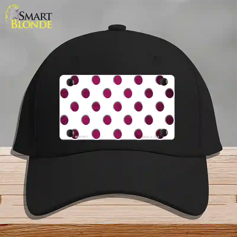 Pink White Dots Oil Rubbed Novelty License Plate Hat Cotton / Black