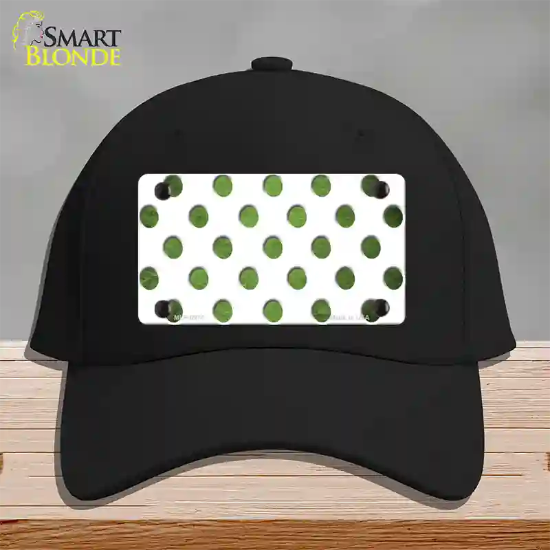 Lime Green White Dots Oil Rubbed Novelty License Plate Hat Cotton / Black