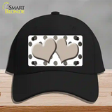 Tan White Dots Hearts Oil Rubbed Novelty License Plate Hat Cotton / Black