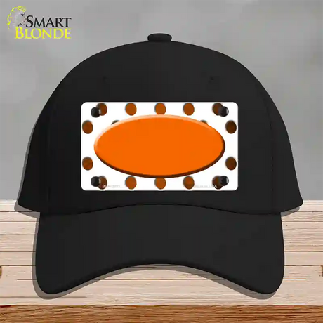 Orange White Dots Oval Oil Rubbed Novelty License Plate Hat Cotton / Black