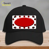 Red White Dots Oval Oil Rubbed Novelty License Plate Hat Cotton / Black