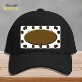 Brown White Dots Oval Oil Rubbed Novelty License Plate Hat Cotton / Black