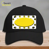 Yellow White Dots Oval Oil Rubbed Novelty License Plate Hat Cotton / Black