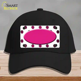 Pink White Dots Oval Oil Rubbed Novelty License Plate Hat Cotton / Black