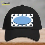 Light Blue White Dots Oval Oil Rubbed Novelty License Plate Hat Cotton / Black