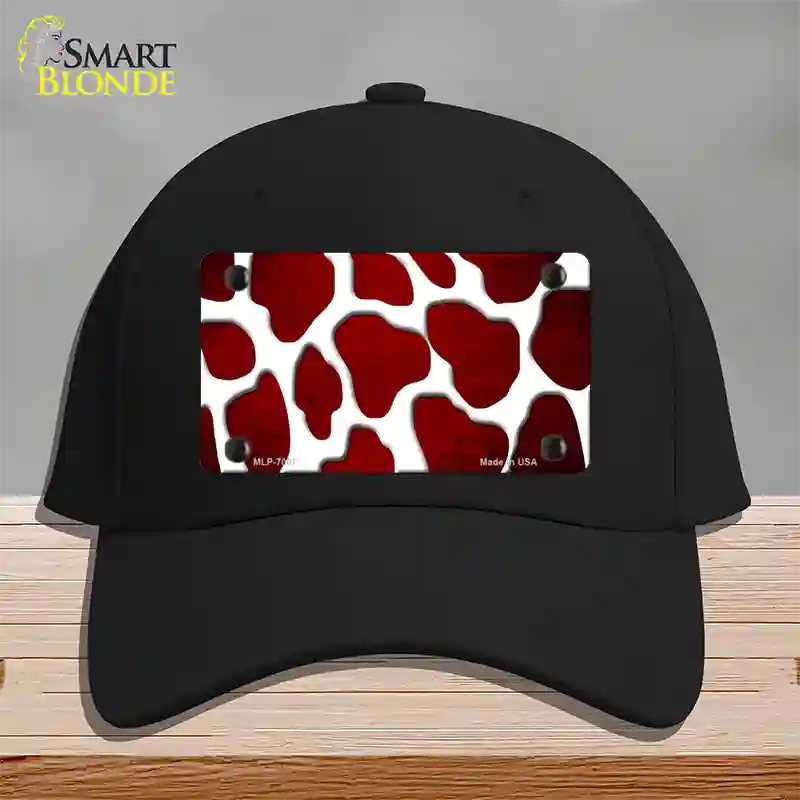 Red White Giraffe Oil Rubbed Novelty License Plate Hat Cotton / Black