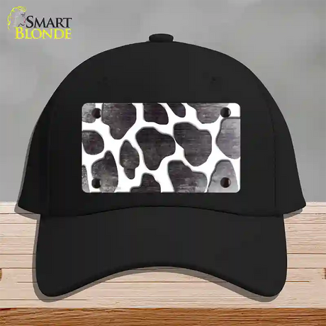 Black White Giraffe Oil Rubbed Novelty License Plate Hat Cotton / Black