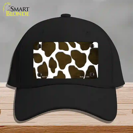 Brown White Giraffe Oil Rubbed Novelty License Plate Hat Cotton / Black